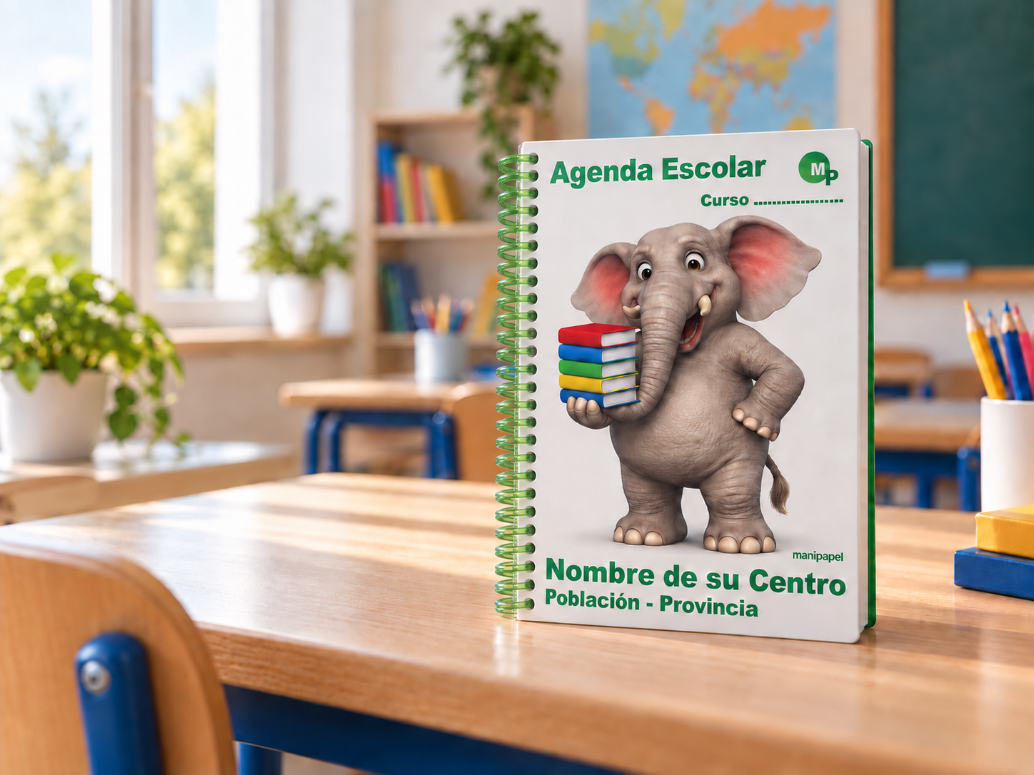 Agenda escolar personalizada en un aula