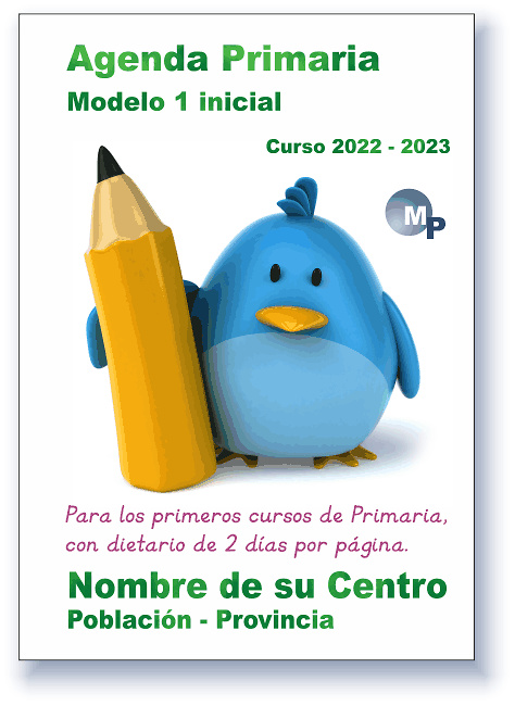 AGENDA PRIMARIA MODELO 1 CON DIETARIO DE 2 DÍAS POR PÁGINA 